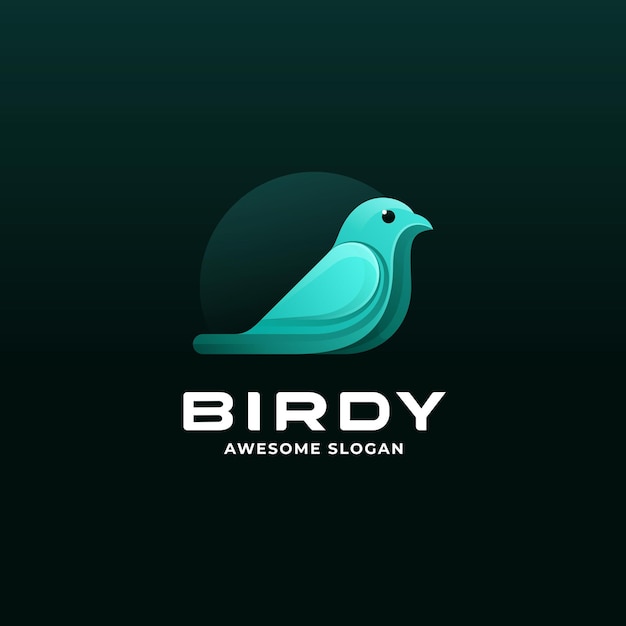 Ilustración De Logotipo Vectorial Estilo Colorido Degradado De Ave