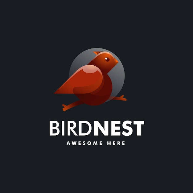 Ilustración De Logotipo Vectorial Estilo Colorido Degradado De Ave