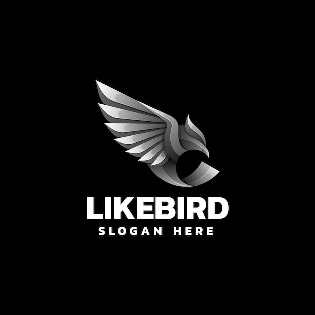 Ilustración De Logotipo Vectorial Estilo Colorido Degradado De Ave