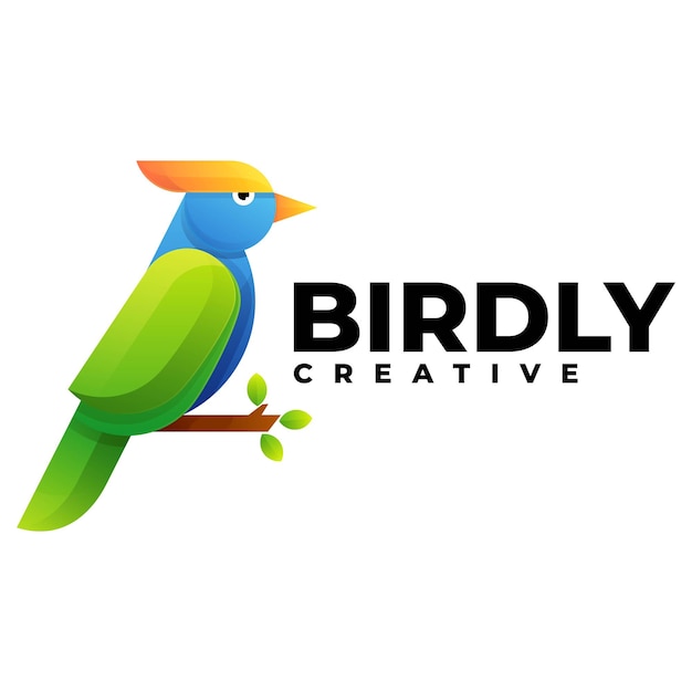 Ilustración De Logotipo Vectorial Estilo Colorido Degradado De Ave