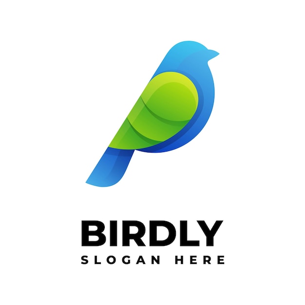 Ilustración De Logotipo Vectorial Estilo Colorido Degradado De Ave