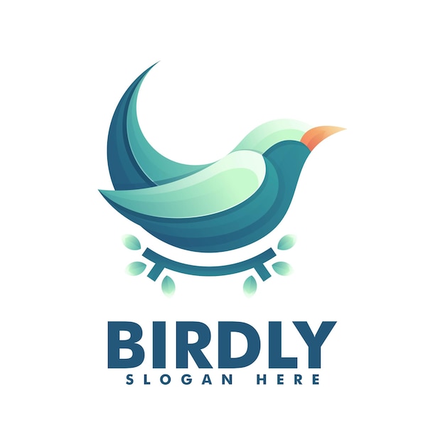 Ilustración De Logotipo Vectorial Estilo Colorido Degradado De Ave