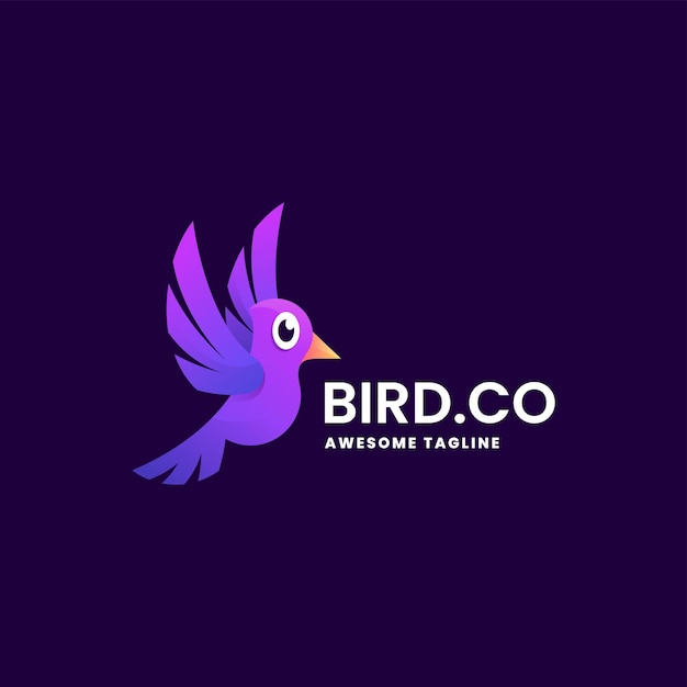 Ilustración De Logotipo Vectorial Estilo Colorido Degradado De Ave