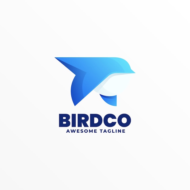 Ilustración De Logotipo Vectorial Estilo Colorido Degradado De Ave