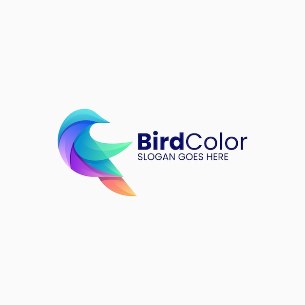 Ilustración De Logotipo Vectorial Estilo Colorido Degradado De Ave