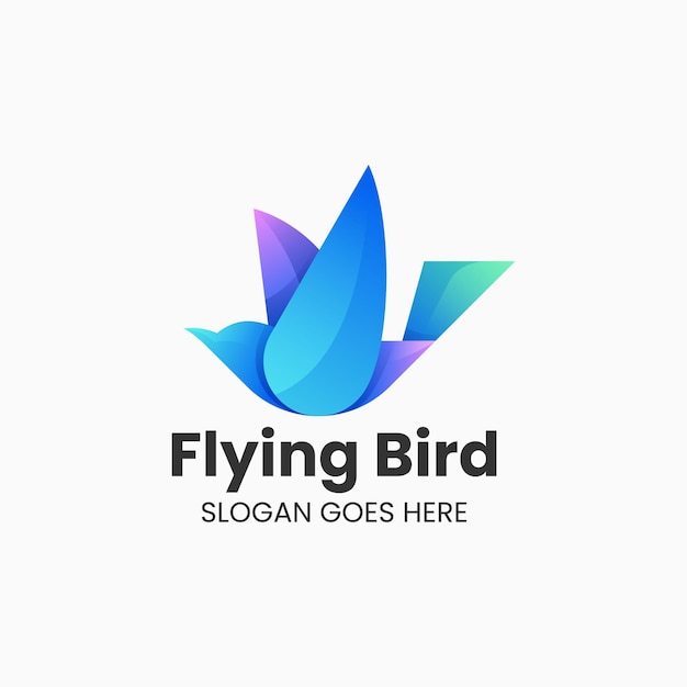 Ilustración De Logotipo Vectorial Estilo Colorido Degradado De Ave