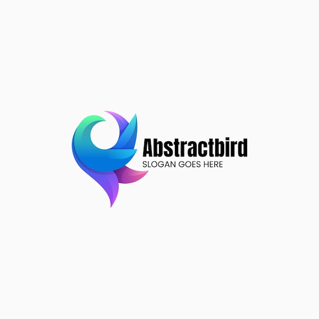 Ilustración De Logotipo Vectorial Estilo Colorido Degradado De Ave