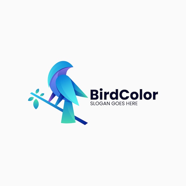 Ilustración De Logotipo Vectorial Estilo Colorido Degradado De Ave