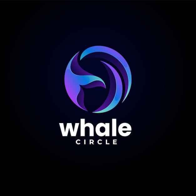 Ilustración De Logotipo Vectorial Estilo Colorido Degradado De Ballena
