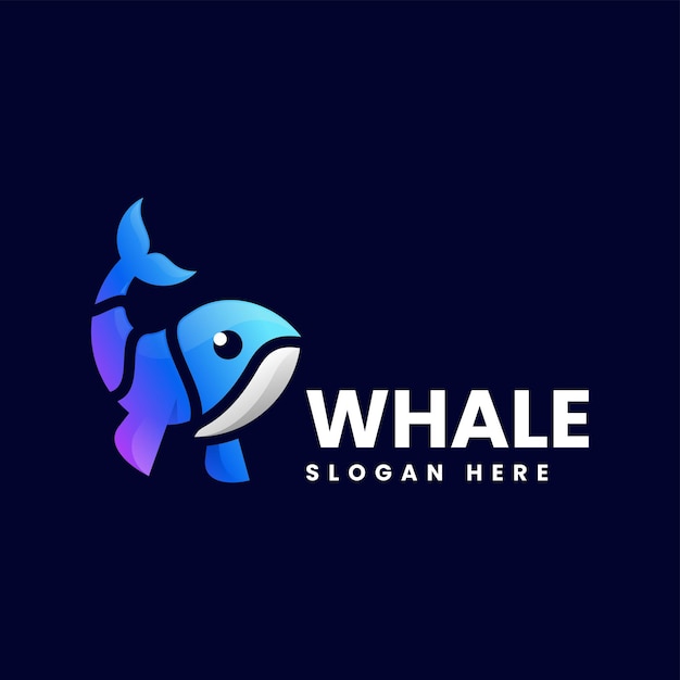 Ilustración De Logotipo Vectorial Estilo Colorido Degradado De Ballena