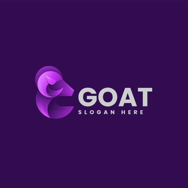 Ilustración De Logotipo Vectorial Estilo Colorido Degradado De Cabra