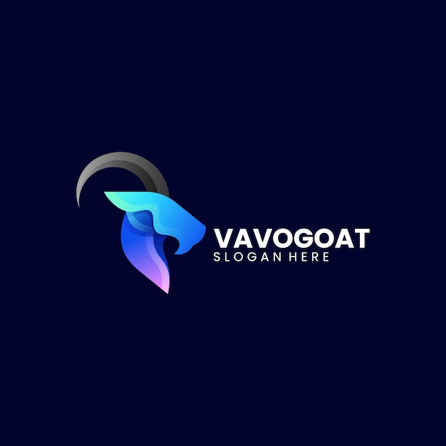 Ilustración De Logotipo Vectorial Estilo Colorido Degradado De Cabra