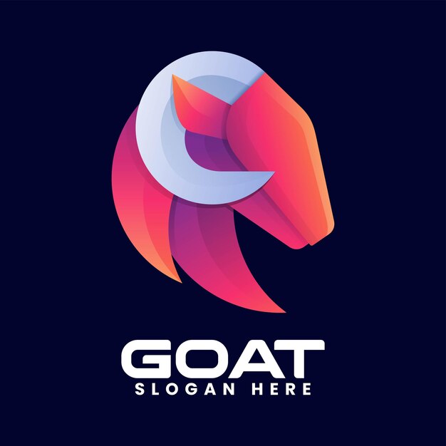 Ilustración De Logotipo Vectorial Estilo Colorido Degradado De Cabra