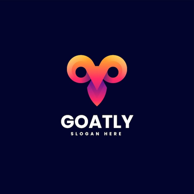 Ilustración De Logotipo Vectorial Estilo Colorido Degradado De Cabra