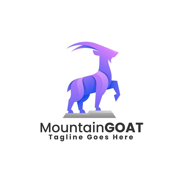 Ilustración De Logotipo Vectorial Estilo Colorido Degradado De Cabra
