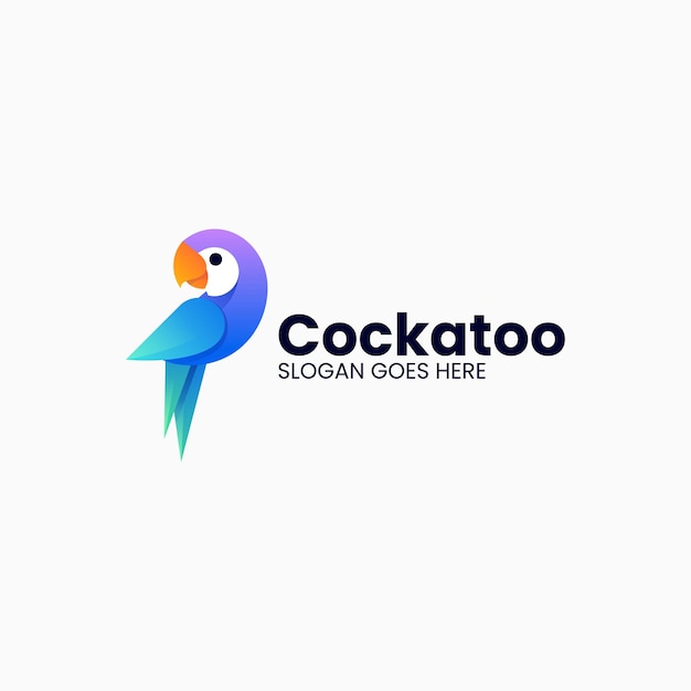 Ilustración Logotipo Vectorial Estilo Colorido Degradado Cacatúa