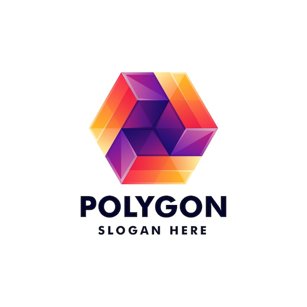 Ilustración De Logotipo Vectorial Estilo Colorido Degradado Hexágono