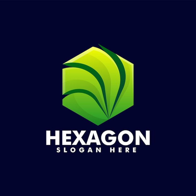Ilustración De Logotipo Vectorial Estilo Colorido Degradado Hexágono
