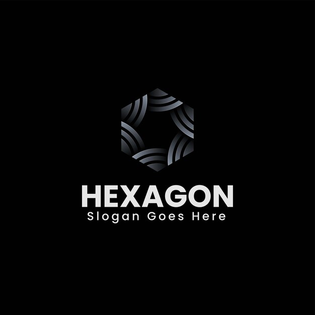 Ilustración De Logotipo Vectorial Estilo Colorido Degradado Hexágono
