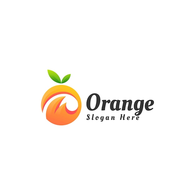 Ilustración Logotipo Vectorial Estilo Colorido Degradado Jugo Naranja