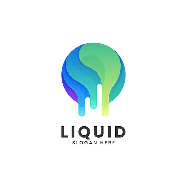 Ilustración De Logotipo Vectorial Estilo Colorido Degradado Líquido