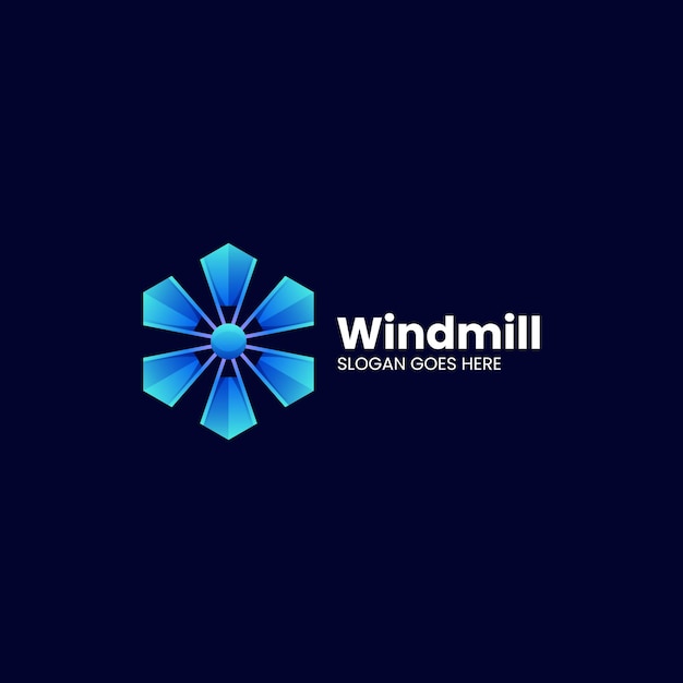 Ilustración de logotipo vectorial Estilo colorido degradado de molino de viento.