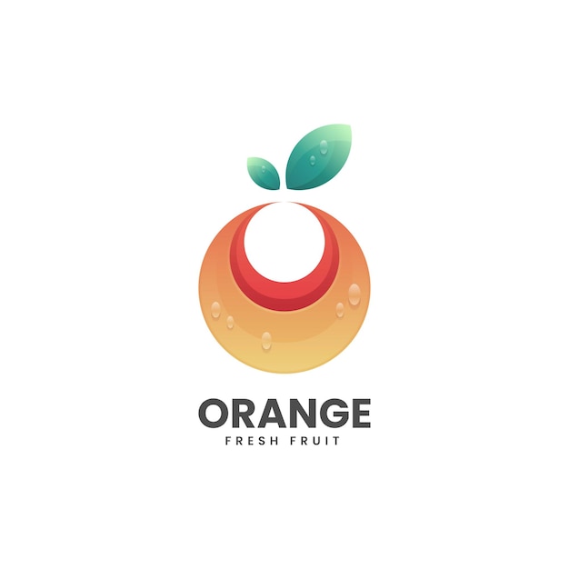 Ilustración De Logotipo Vectorial Estilo Colorido Degradado Naranja
