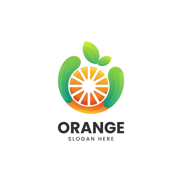 Ilustración De Logotipo Vectorial Estilo Colorido Degradado Naranja