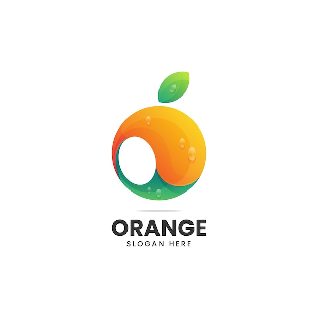 Ilustración De Logotipo Vectorial Estilo Colorido Degradado Naranja