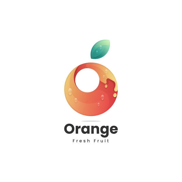 Ilustración De Logotipo Vectorial Estilo Colorido Degradado Naranja