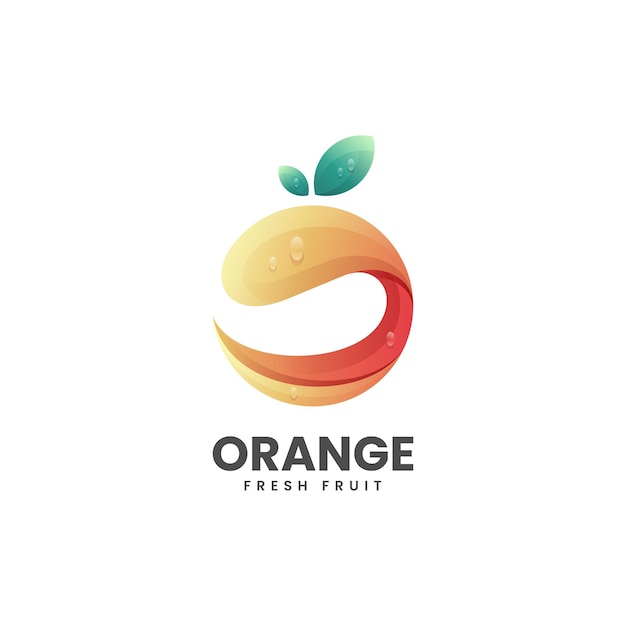 Ilustración De Logotipo Vectorial Estilo Colorido Degradado Naranja