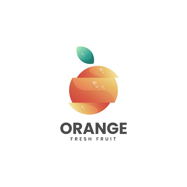 Ilustración De Logotipo Vectorial Estilo Colorido Degradado Naranja