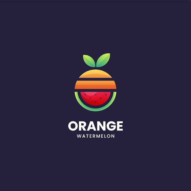 Ilustración De Logotipo Vectorial Estilo Colorido Degradado Naranja