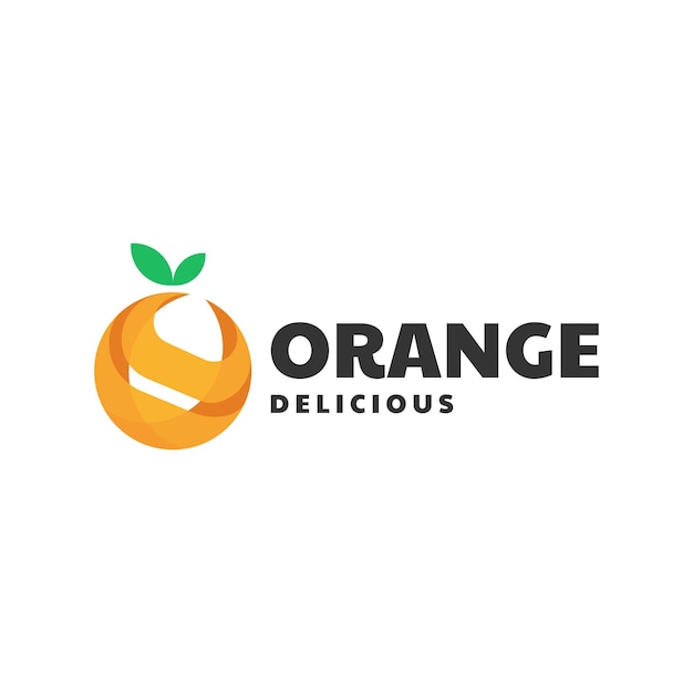 Ilustración De Logotipo Vectorial Estilo Colorido Degradado Naranja