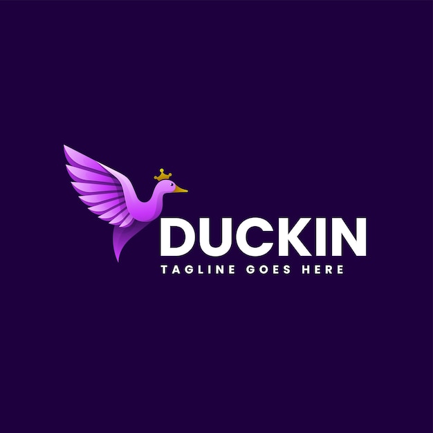 Ilustración De Logotipo Vectorial Estilo Colorido Degradado De Pato