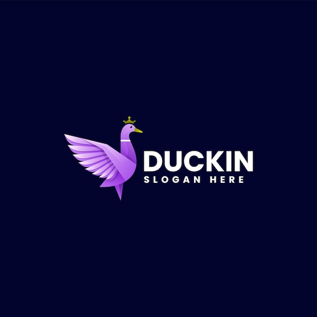 Ilustración De Logotipo Vectorial Estilo Colorido Degradado De Pato