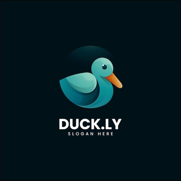 Ilustración De Logotipo Vectorial Estilo Colorido Degradado De Pato