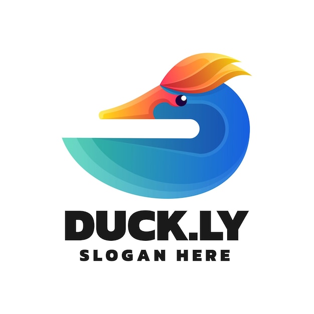 Ilustración De Logotipo Vectorial Estilo Colorido Degradado De Pato