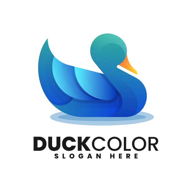 Ilustración De Logotipo Vectorial Estilo Colorido Degradado De Pato