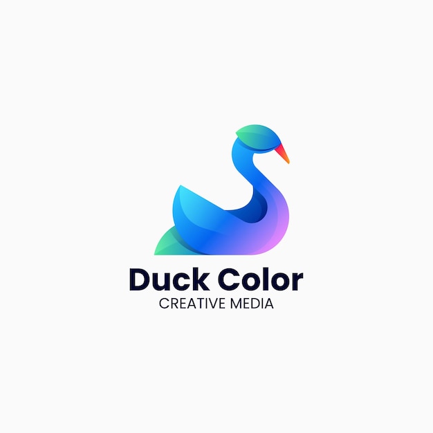 Ilustración De Logotipo Vectorial Estilo Colorido Degradado De Pato