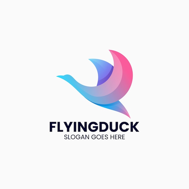 Ilustración De Logotipo Vectorial Estilo Colorido Degradado De Pato