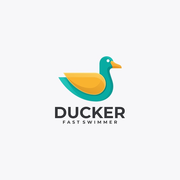 Ilustración De Logotipo Vectorial Estilo Colorido Degradado De Pato