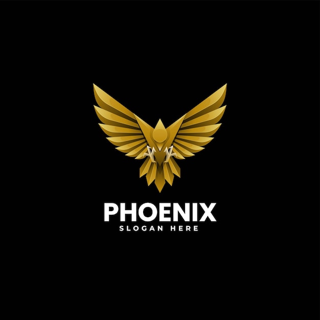 Ilustración del logotipo vectorial Estilo colorido degradado de Phoenix.