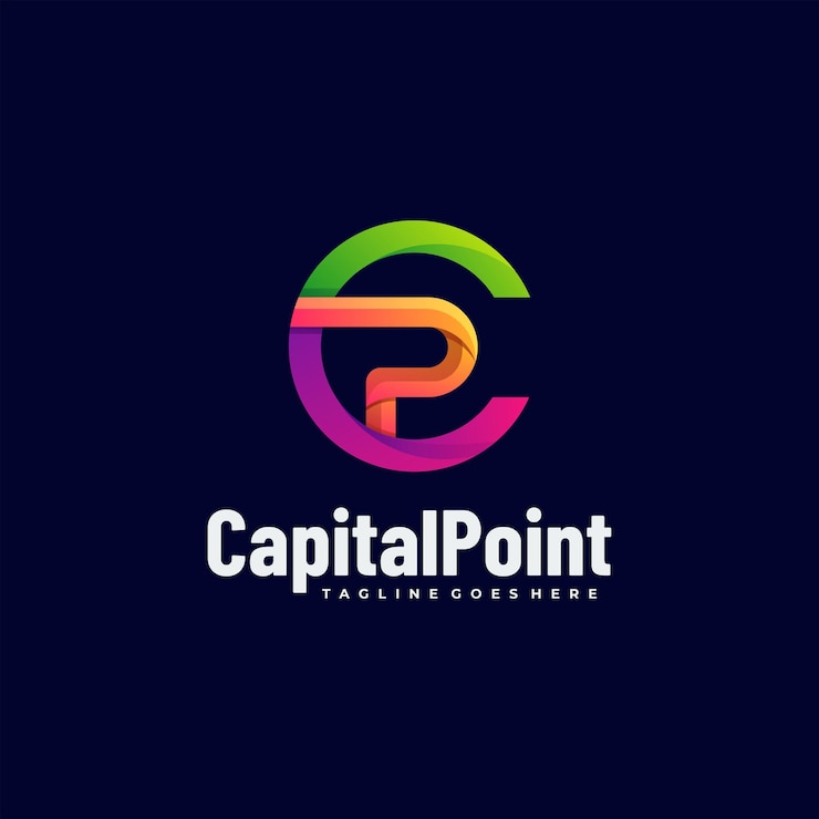Vector ilustración de logotipo vectorial estilo colorido degradado de punto capital.