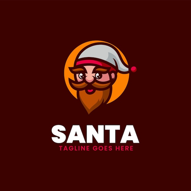 Ilustración Logotipo Vectorial Estilo Dibujos Animados Mascota Santa