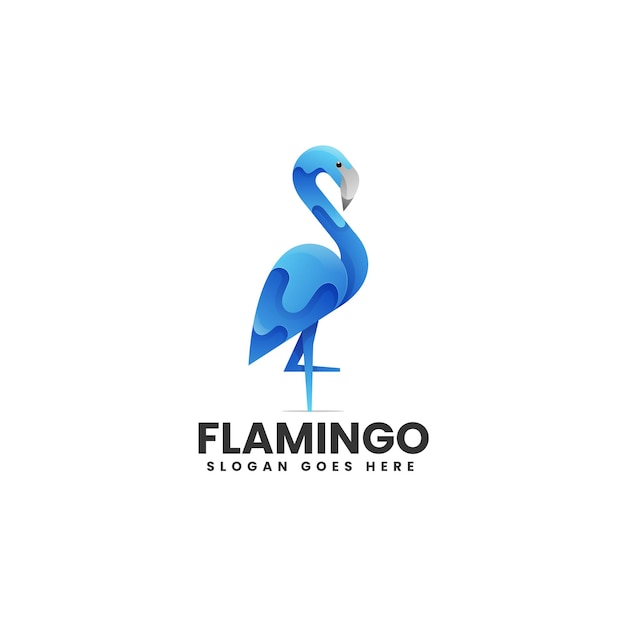 Ilustración del logotipo vectorial Flamingo Gradiente Estilo colorido