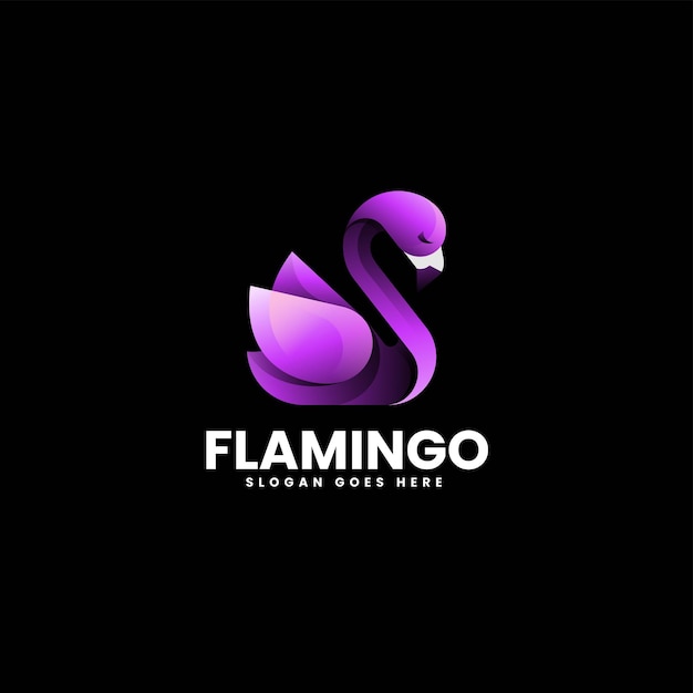 Ilustración del logotipo vectorial Flamingo Gradiente Estilo colorido
