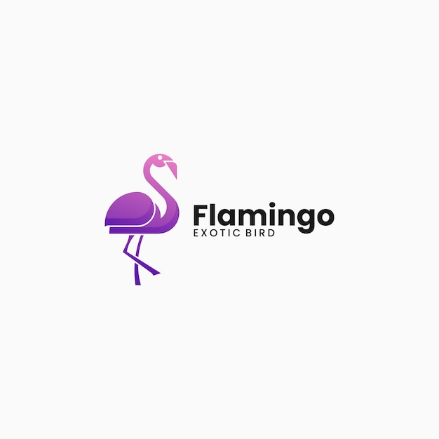 Ilustración del logotipo vectorial Flamingo Gradiente Estilo colorido