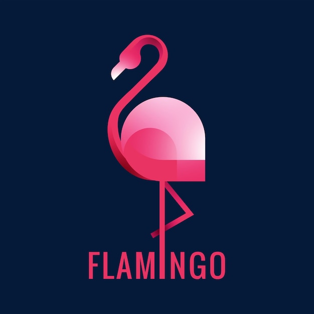 Ilustración del logotipo vectorial Flamingo Gradiente Estilo colorido