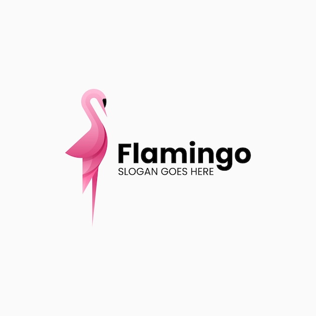 Ilustración del logotipo vectorial Flamingo Gradiente Estilo colorido